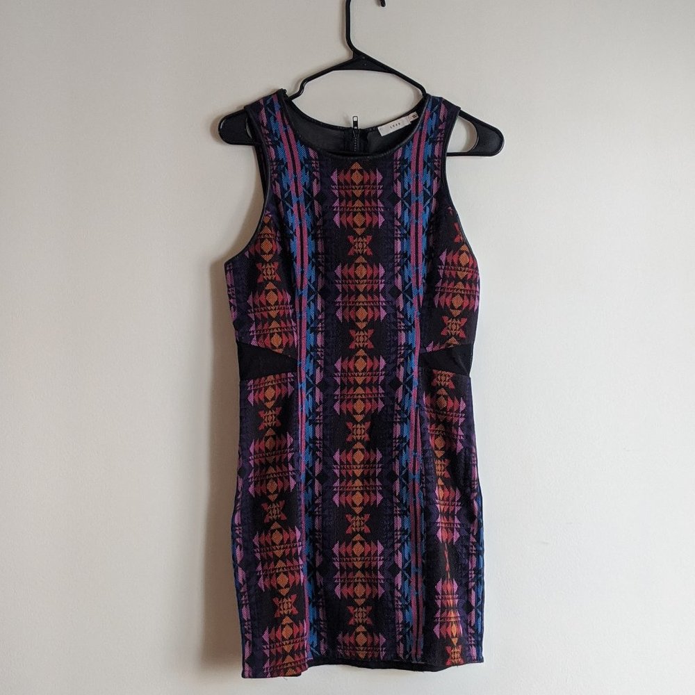 Black / Multi-Colored Sleeveless Dress by Lush (M)